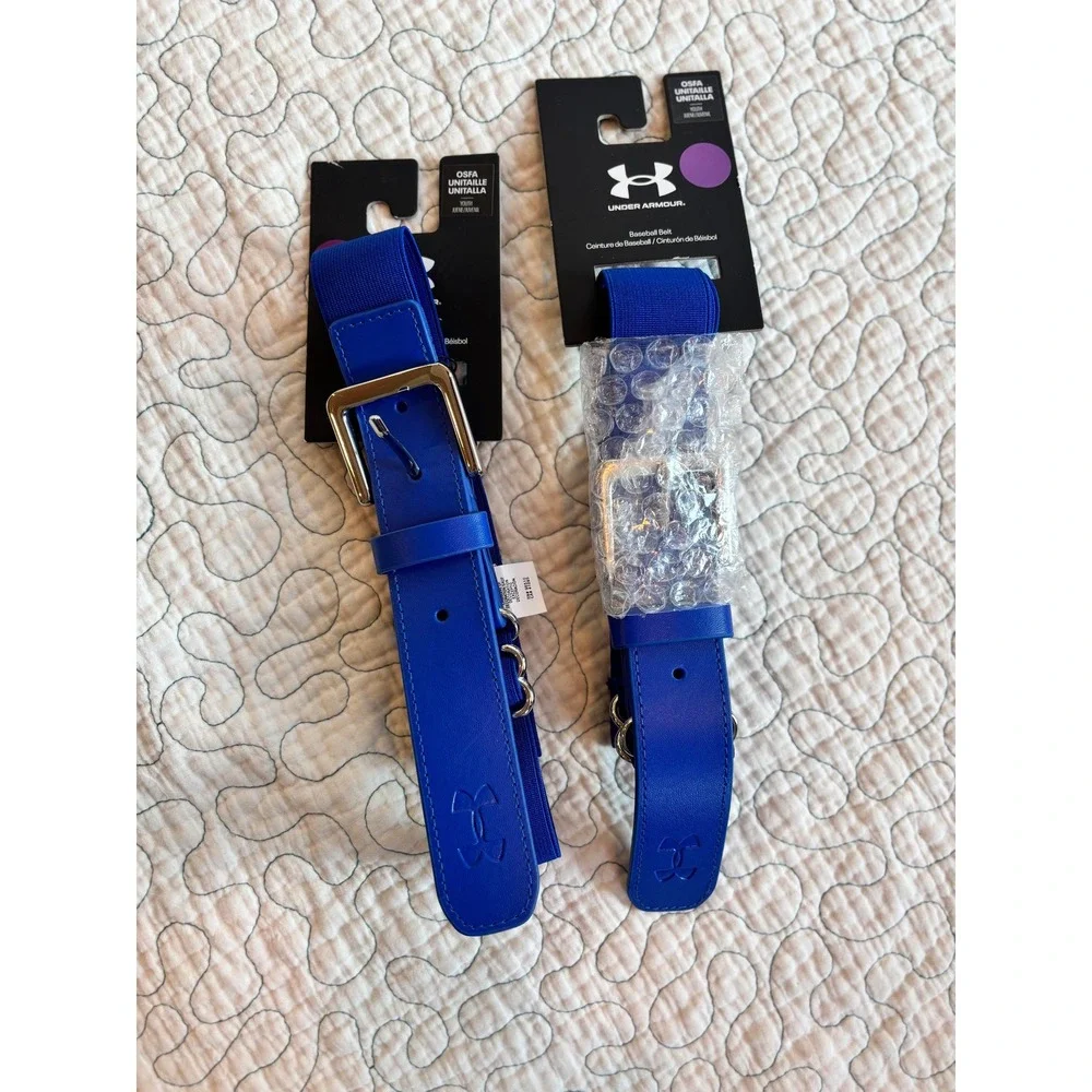 Under Armour Youth Baseball‎ Belt Royal Blue Adjustable OSFA Set of 2